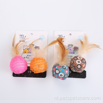 Cat Application Ball met veren Cat Toys Pack